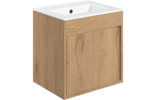 Terra 510mm Wall Hung Unit Inc. Basin - Seville Oak