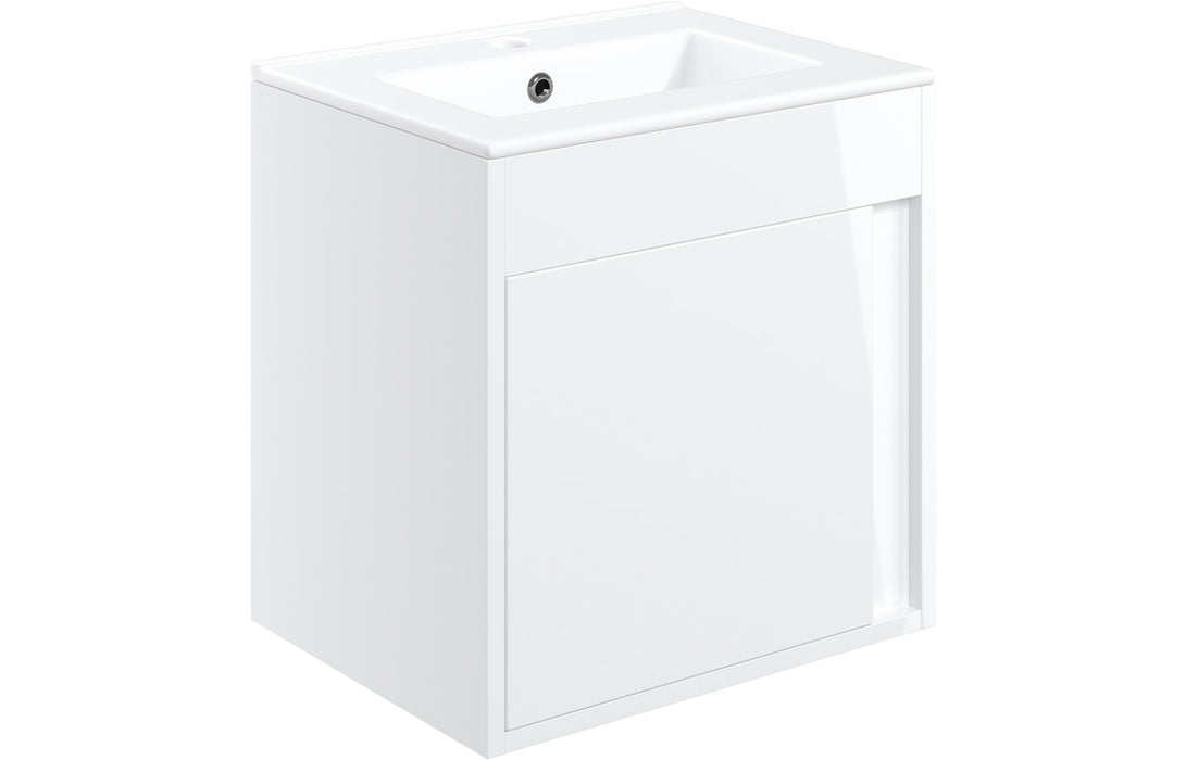 Terra 510mm Wall Hung Unit Inc. Basin - White Gloss