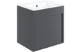 Terra 510mm Wall Hung Unit Inc. Basin - Matt Graphite Grey