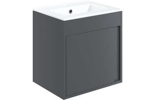 Terra 510mm Wall Hung Unit Inc. Basin - Matt Graphite Grey