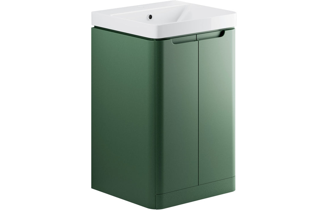 Lavena 500mm 2 Door Floor Standing Cloakroom Basin Unit - Matt Sage Green