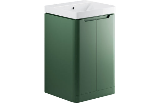Lavena 500mm 2 Door Floor Standing Cloakroom Basin Unit - Matt Sage Green