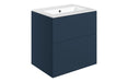 Accent 610mm Wall Hung 2 Drawer Basin Unit & Basin - Matt Deep Blue
