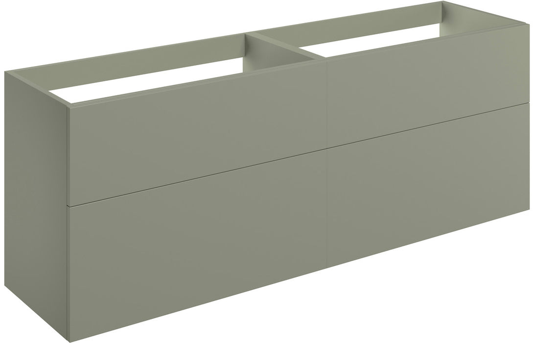Accent 1180mm Wall Hung 4 Drawer Basin Unit (No Top) - Matt Olive Green