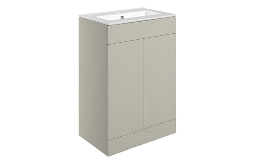 Accent 610mm Floor Standing 2 Door Basin Unit & Basin - Matt Latte