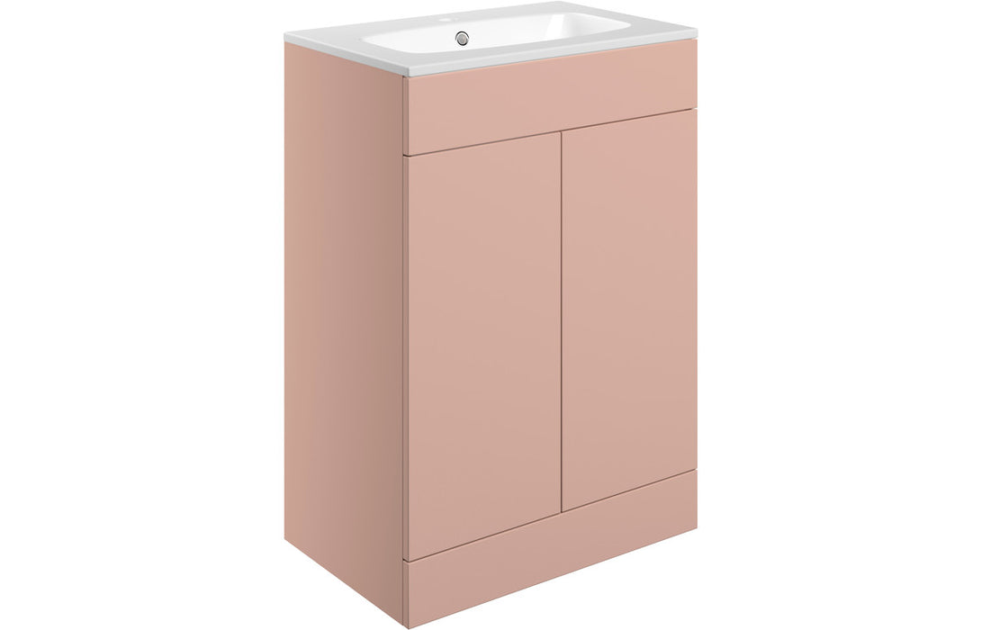 Accent 615mm Floor Standing 2 Door Basin Unit & 1TH Basin - Matt Antique Rose