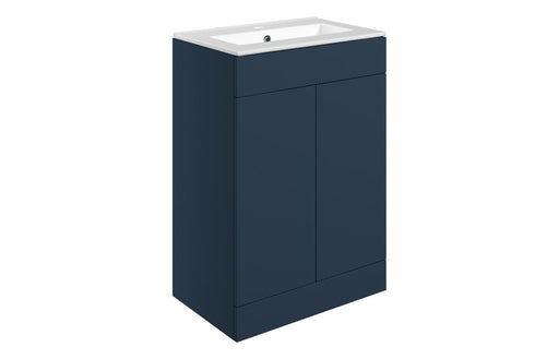 Accent 610mm Floor Standing 2 Door Basin Unit & Basin - Matt Deep Blue
