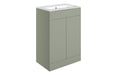 Accent 610mm Floor Standing 2 Door Basin Unit & - Matt Olive Green
