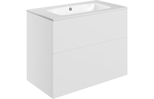 Accent 815mm Wall Hung 2 Drawer Basin Unit & 1TH Basin - Matt White