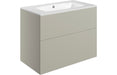 Accent 815mm Wall Hung 2 Drawer Basin Unit & 1TH Basin - Matt Latte