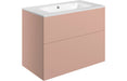 Accent 815mm Wall Hung 2 Drawer Basin Unit & 1TH Basin - Matt Antique Rose