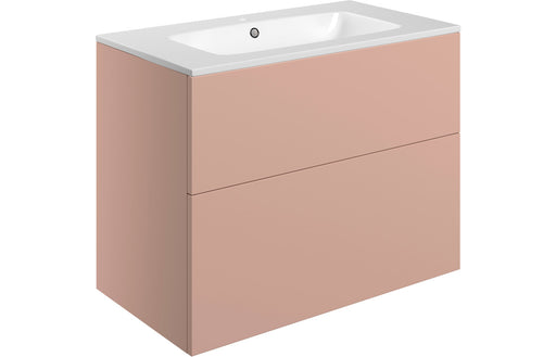 Accent 815mm Wall Hung 2 Drawer Basin Unit & 1TH Basin - Matt Antique Rose