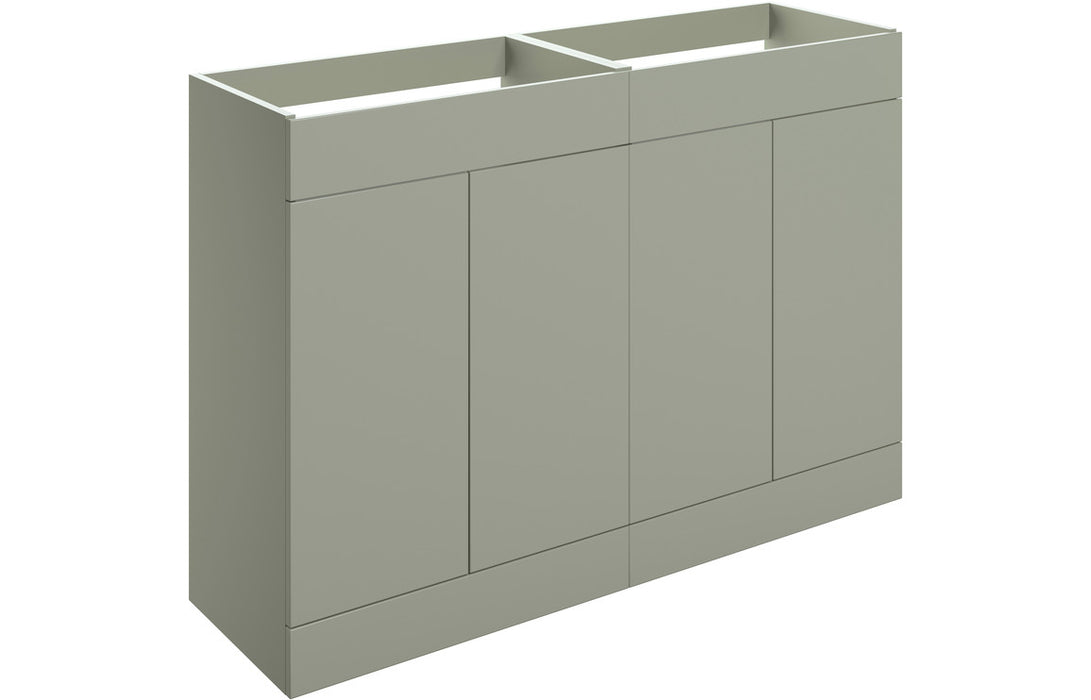 Accent 1180mm Floor Standing 4 Door Basin Unit (No Top) - Matt Olive Green