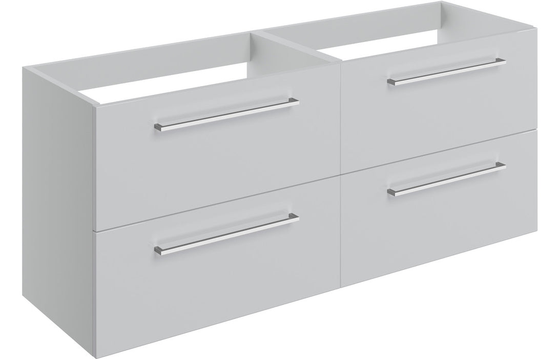 Pulse 1180mm Wall Hung 2 Drawer Basin Unit Run (No Top) - Grey Gloss