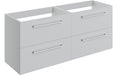 Pulse 1180mm Wall Hung 2 Drawer Basin Unit Run (No Top) - Grey Gloss