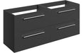 Pulse 1180mm Wall Hung 2 Drawer Basin Unit Run (No Top) - Anthracite Gloss