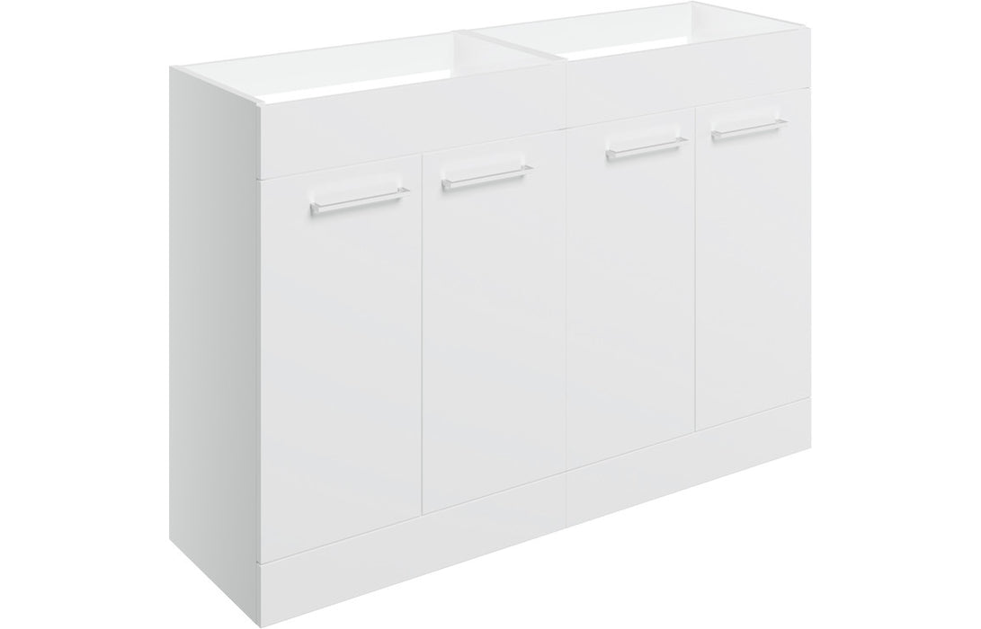 Pulse 1180mm Floor Standing 2 Door Basin Unit Run (No Top) - White Gloss