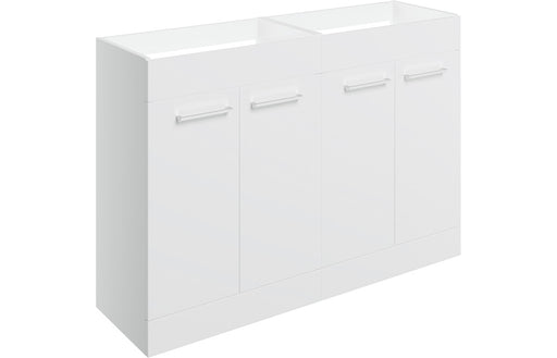 Pulse 1180mm Floor Standing 2 Door Basin Unit Run (No Top) - White Gloss