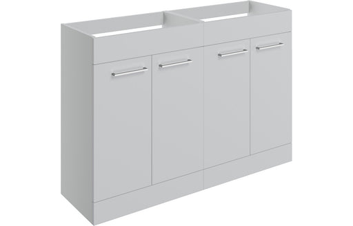 Pulse 1180mm Floor Standing 2 Door Basin Unit Run (No Top) - Grey Gloss