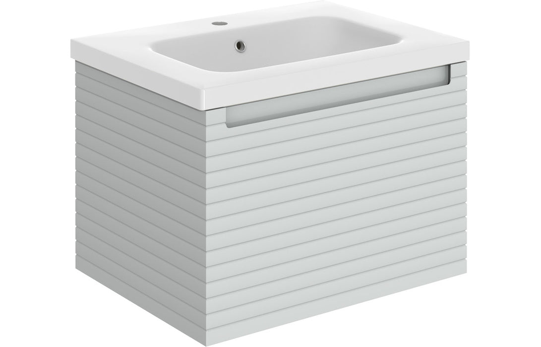 Parallel 615mm Wall Hung 1 Drawer Basin Unit & 1TH Basin - Matt Mineral Grey
