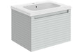 Parallel 615mm Wall Hung 1 Drawer Basin Unit & 1TH Basin - Matt Mineral Grey