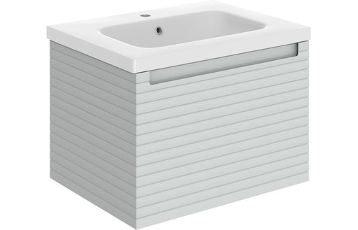 Parallel 615mm Wall Hung 1 Drawer Basin Unit & 1TH Basin - Matt Mineral Grey
