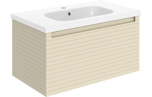 Parallel 815mm Wall Hung 1 Drawer Basin Unit & Basin - Matt Cotton