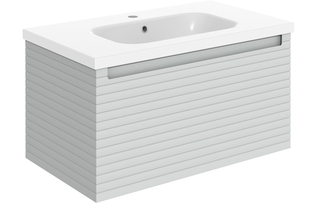 Parallel 815mm Wall Hung 1 Drawer Basin Unit & Basin - Matt Mineral Grey