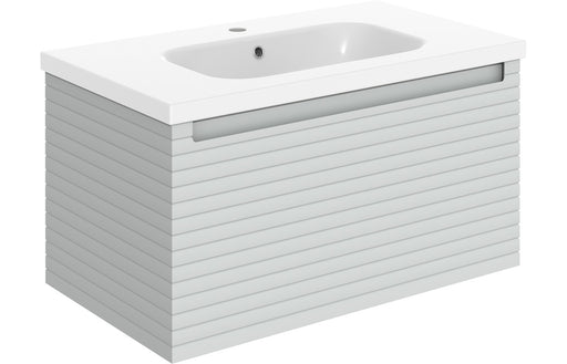 Parallel 815mm Wall Hung 1 Drawer Basin Unit & Basin - Matt Mineral Grey