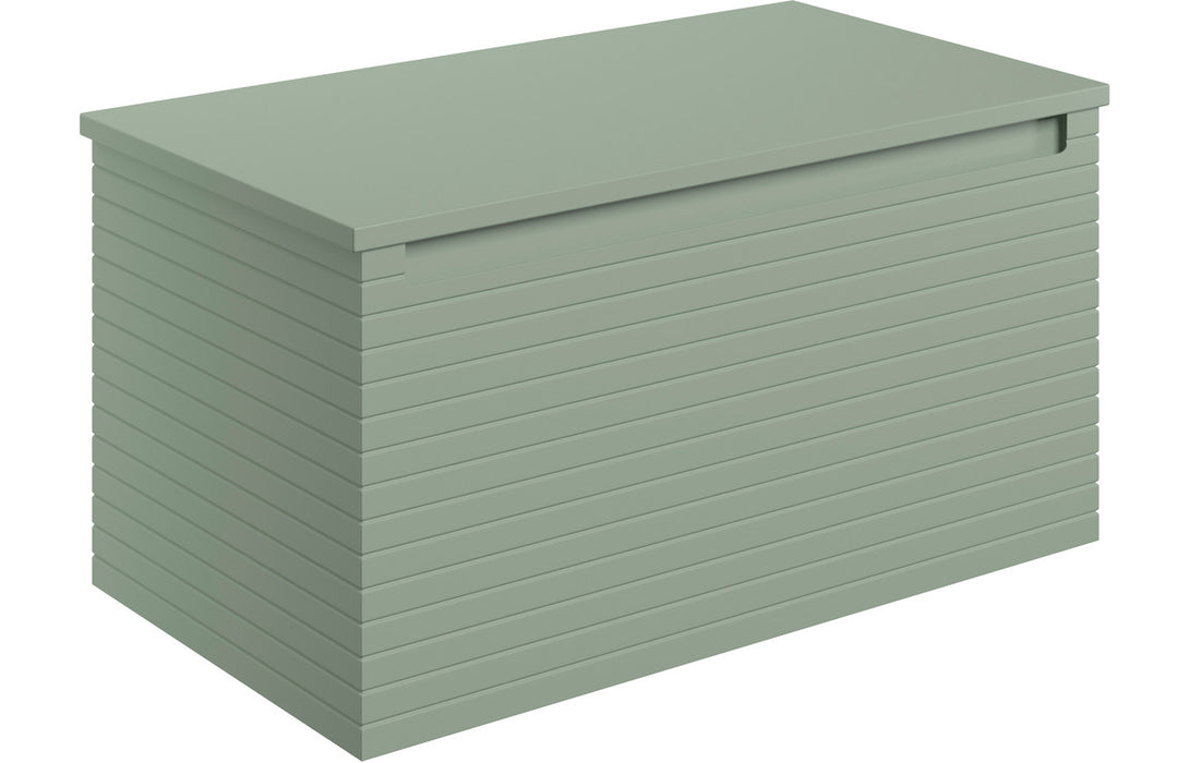 Parallel 800mm Wall Hung 1 Drawer Basin Unit & Worktop - Matt Willow Green