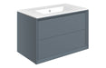 Impel 815mm Wall Hung 2 Drawer Basin Unit & 1TH Thin Edge Basin - Matt Storm Blue