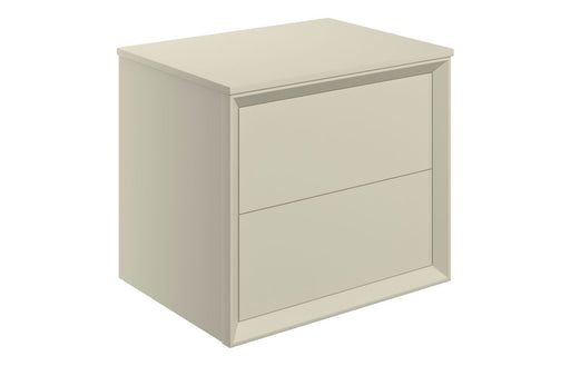 Impel 600mm Wall Hung 2 Drawer Basin Unit & Top - Matt Cotton