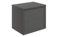 Impel 600mm Wall Hung 2 Drawer Basin Unit & Top - Matt Clay