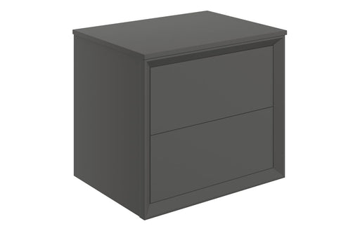 Impel 600mm Wall Hung 2 Drawer Basin Unit & Top - Matt Clay