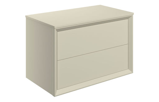 Impel 800mm Wall Hung 2 Drawer Basin Unit & Top - Matt Cotton