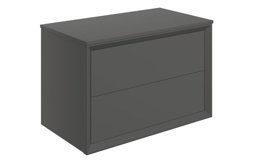Impel 800mm Wall Hung 2 Drawer Basin Unit & Top - Matt Clay