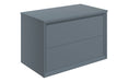 Impel 800mm Wall Hung 2 Drawer Basin Unit & Top - Matt Storm Blue