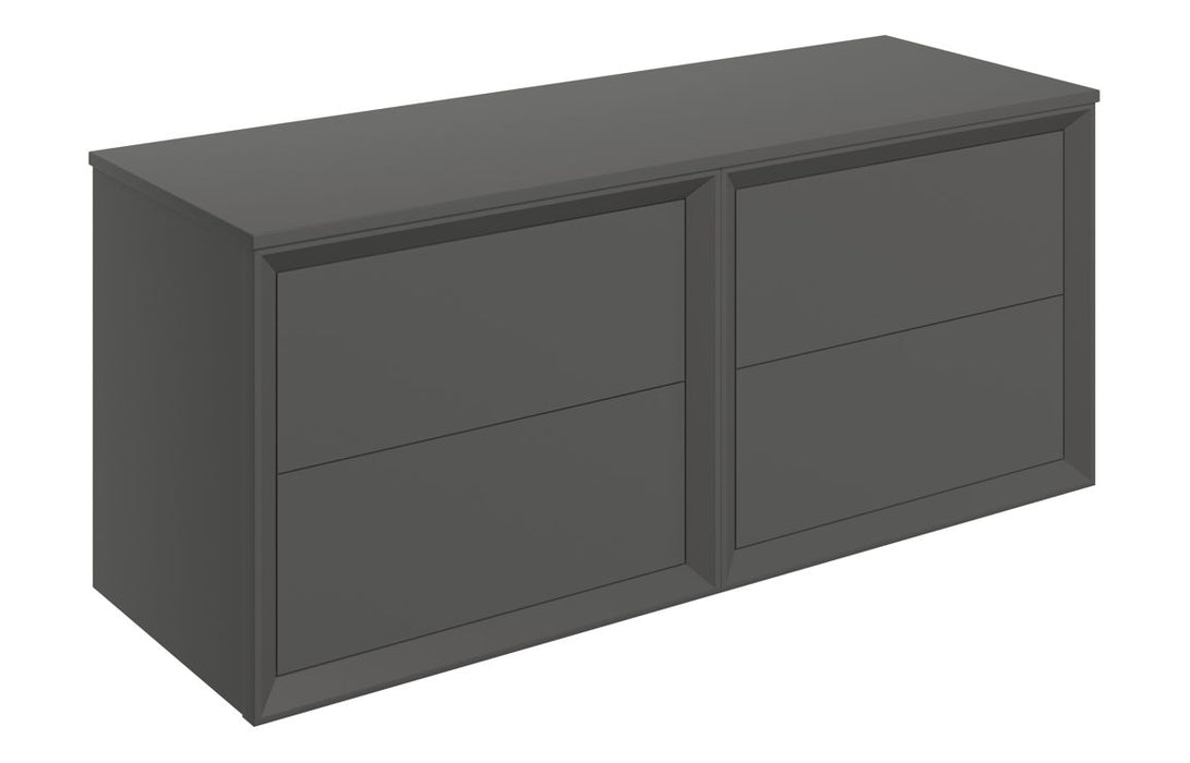 Impel 1200mm Wall Hung 4 Drawer Basin Unit Run & Top - Matt Clay