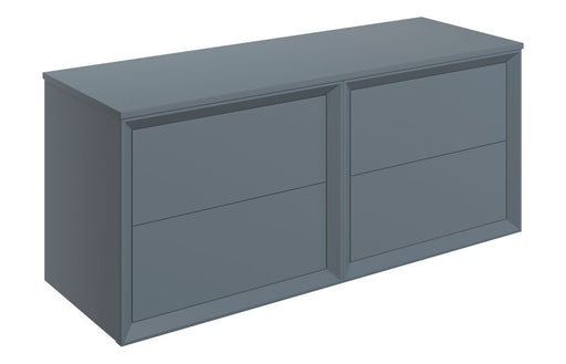 Impel 1200mm Wall Hung 4 Drawer Basin Unit Run & Top - Matt Storm Blue