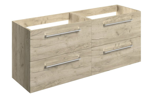 Pulse 1180mm Wall Hung 2 Drawer Basin Unit Run (No Top) - Oak