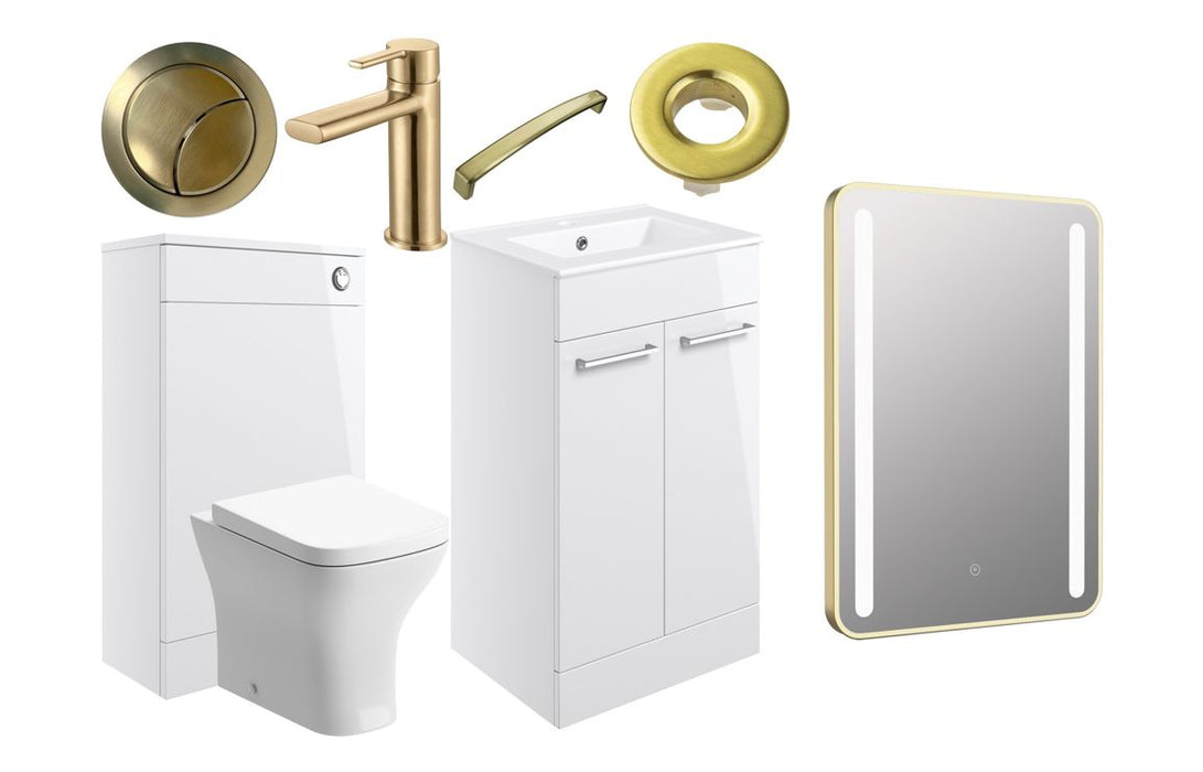 Pulse 510mm F/S Furniture Pack w/Brushed Brass Finishes