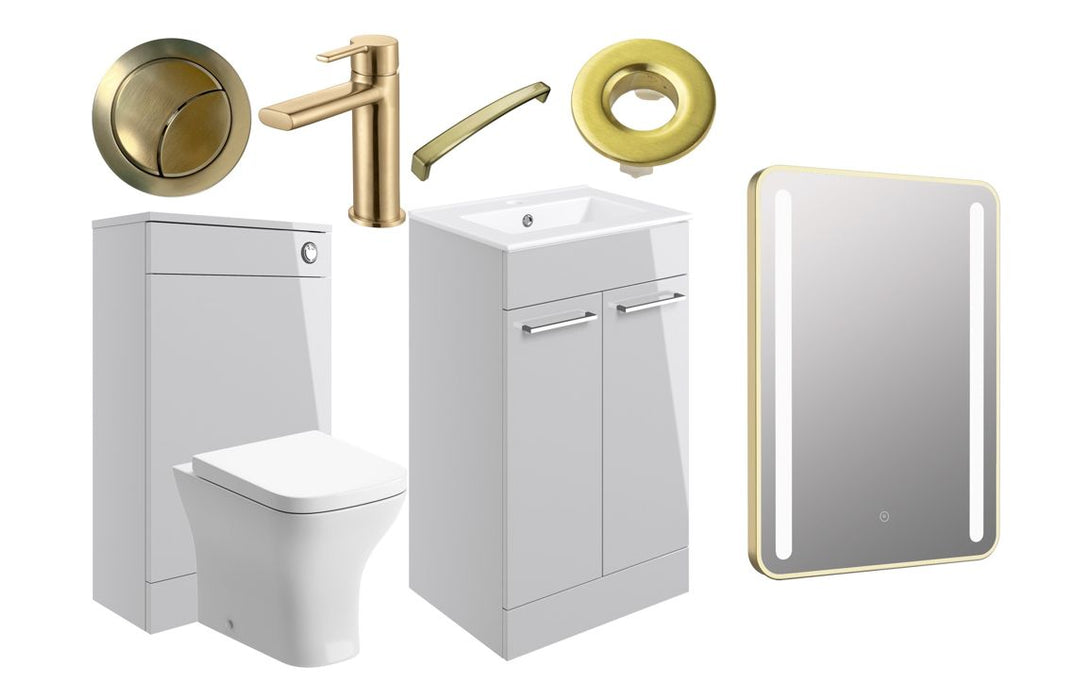 Pulse 510mm F/S Furniture Pack w/Brushed Brass Finishes