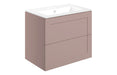 Windsor 615mm Wall Hung 2 Drawer Basin Unit & Basin - Matt Peony