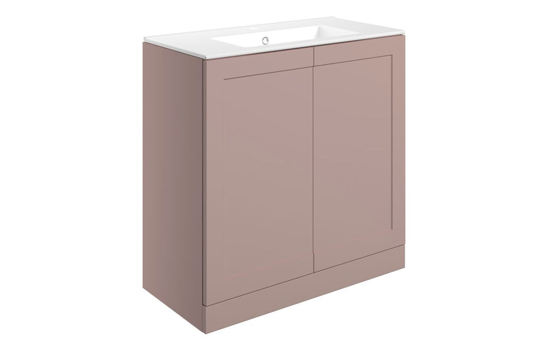 Windsor 815mm Floor Standing 2 Door Basin Unit & Basin - Matt Peony
