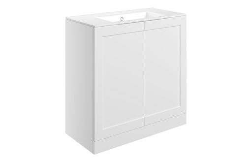 Windsor 815mm Floor Standing 2 Door Basin Unit & Basin - Matt White