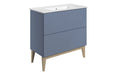 Vario 815mm Floor Standing 2 Drawer Basin Unit & Basin - Matt Smoke Blue