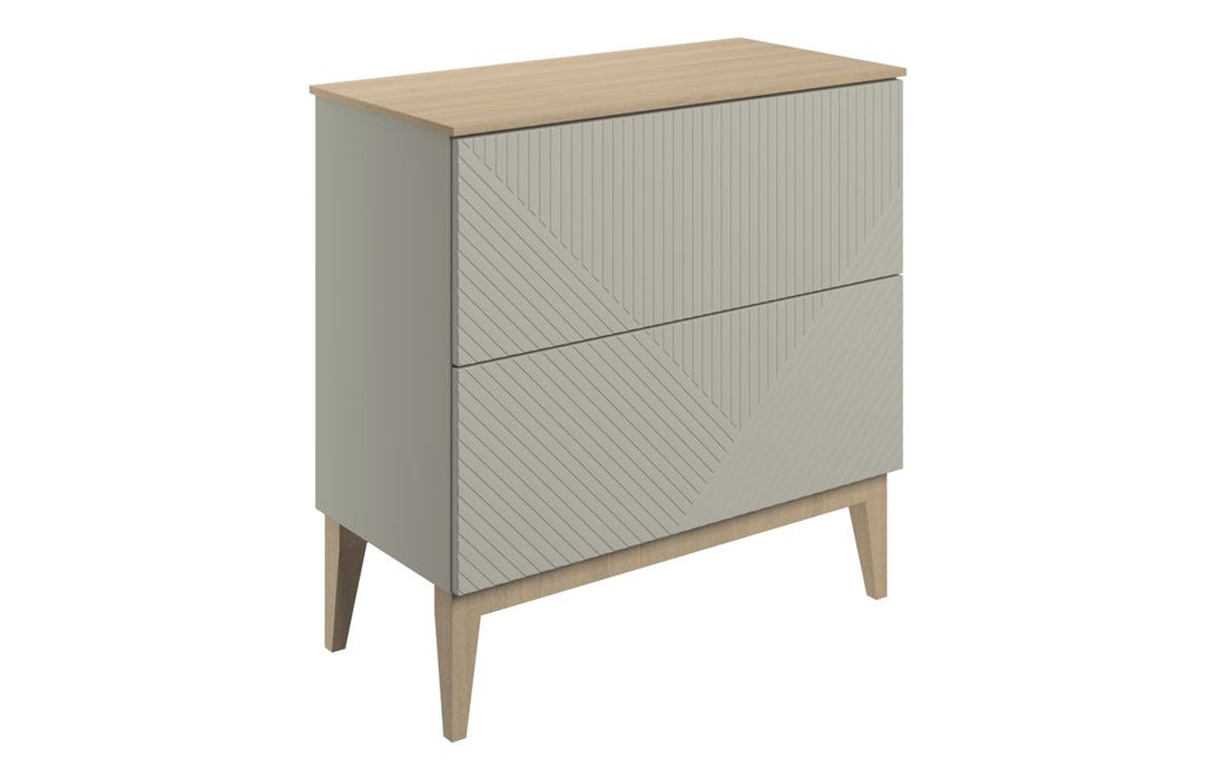 Vario 810mm Floor Standing 2 Drawer Basin Unit & Maple Oak Effect Worktop - Matt Oat