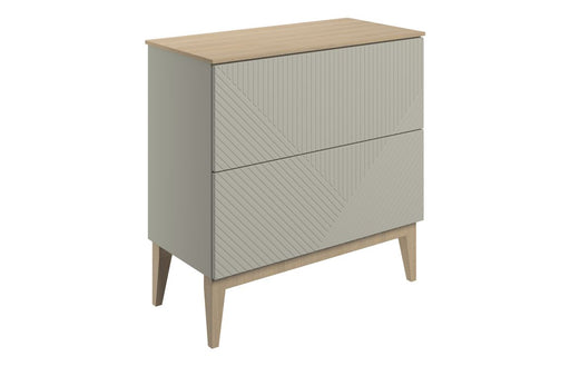 Vario 810mm Floor Standing 2 Drawer Basin Unit & Maple Oak Effect Worktop - Matt Oat