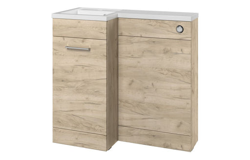 Verona 900mm F/S L-Shape Pack & Basin - Oak