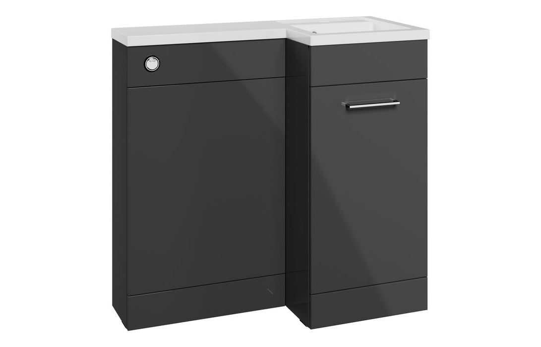 Verona 900mm Furniture & BTW WC Pack - Anthracite Gloss